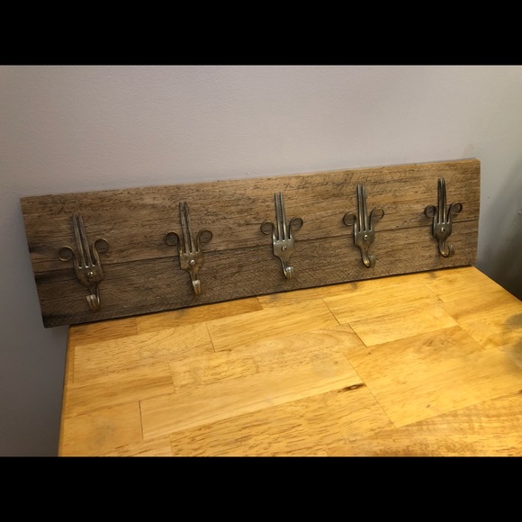 Decorative handmade bent fork coat rack - Picture 1 of 3